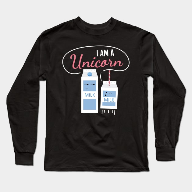 I Am A Unicorn Milk Funny Carton Long Sleeve T-Shirt by MooonTees